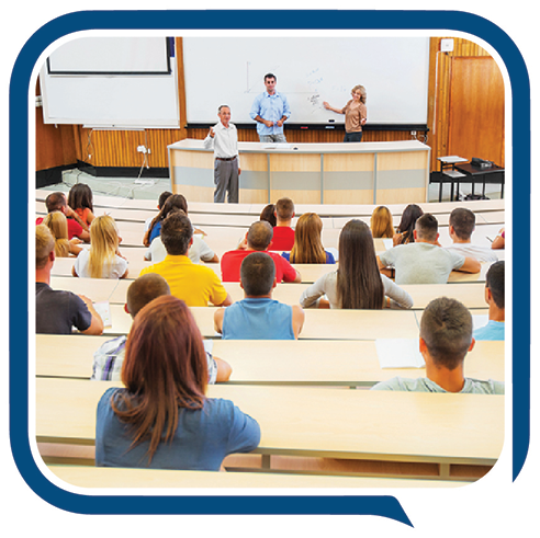 A classroom.