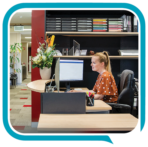 A person working in an office.