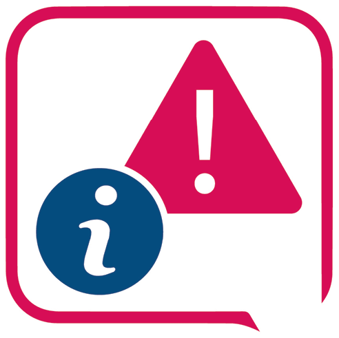 An information icon next to a problem icon.