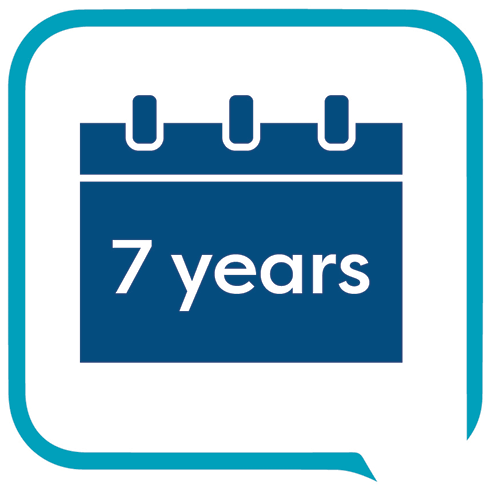 A calendar with '7 years' written on it.