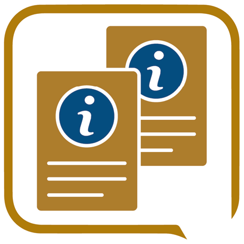 A document showing an information icon next to a copy of that document.